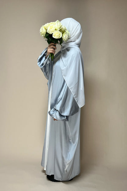 Omara open Abaya light blue