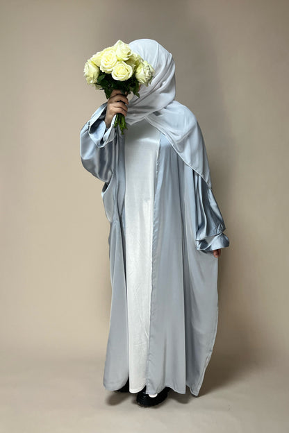 Omara open Abaya light blue