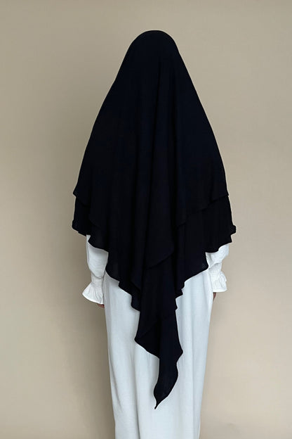 Khimar zweilagig schwarz