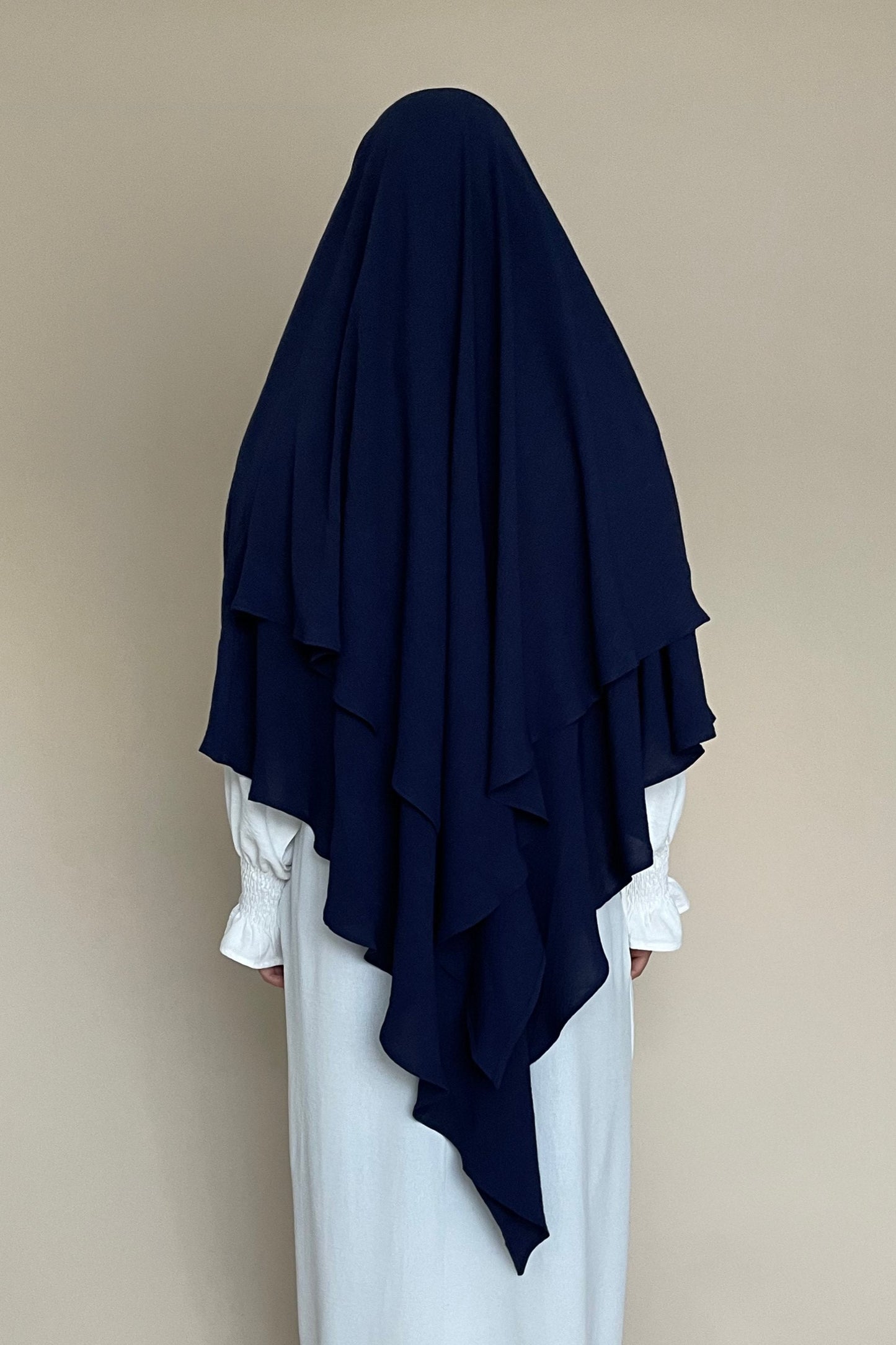 Khimar zweilagig Marineblau