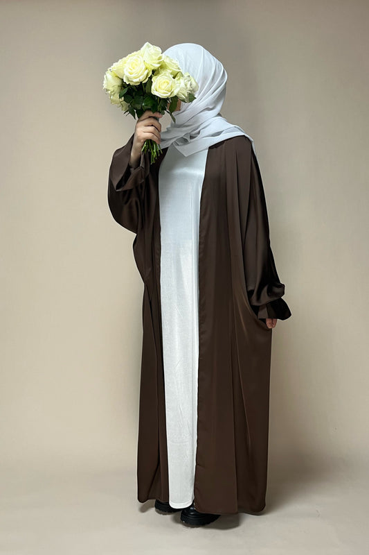 Omara open Abaya braun