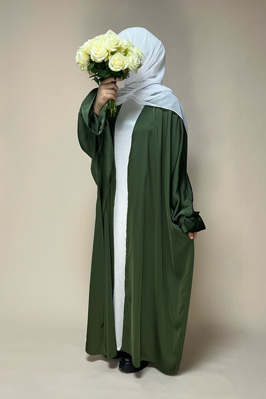 Omara open Abaya dunkelgrün