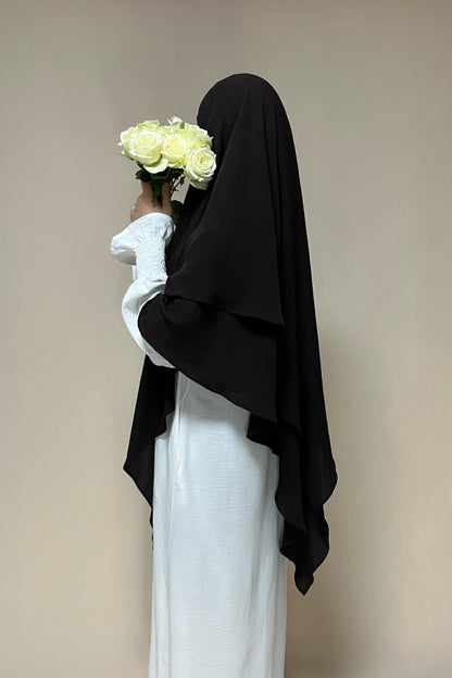 Khimar zweilagig braun