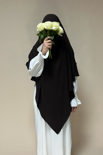 Khimar zweilagig braun