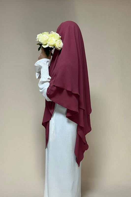 Khimar zweilagig maroon