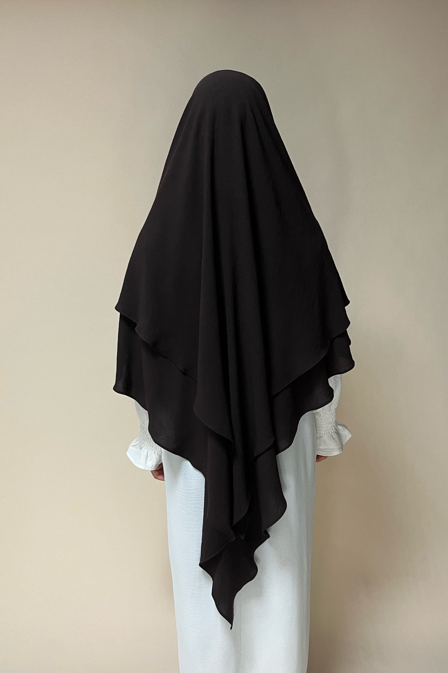 Khimar zweilagig braun