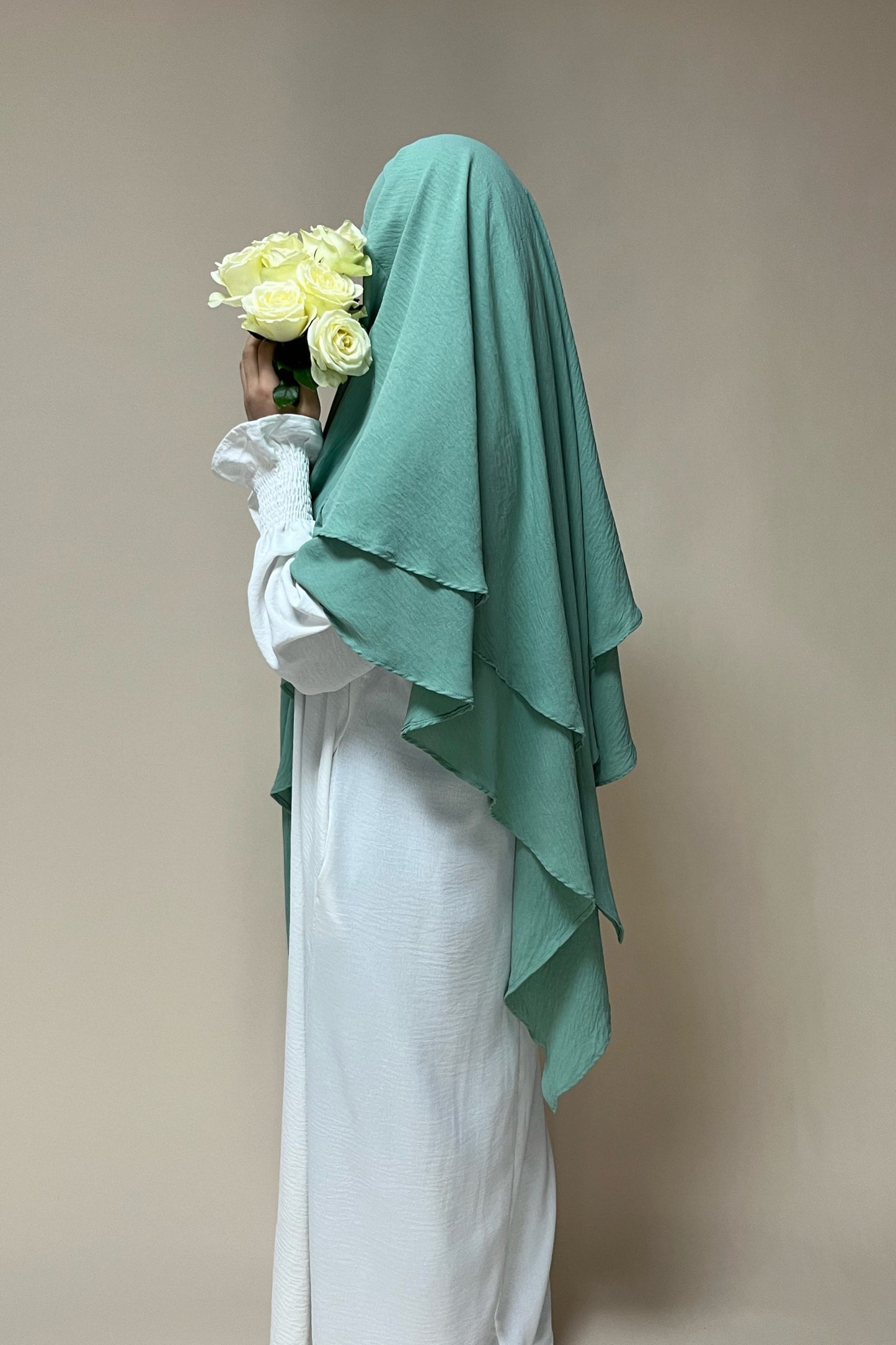 Khimar zweilagig mint green