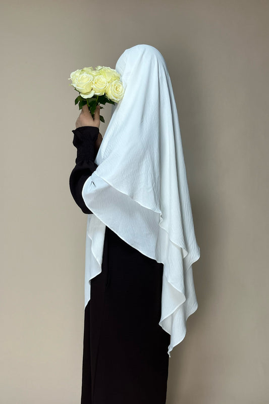 Khimar zweilagig weiß