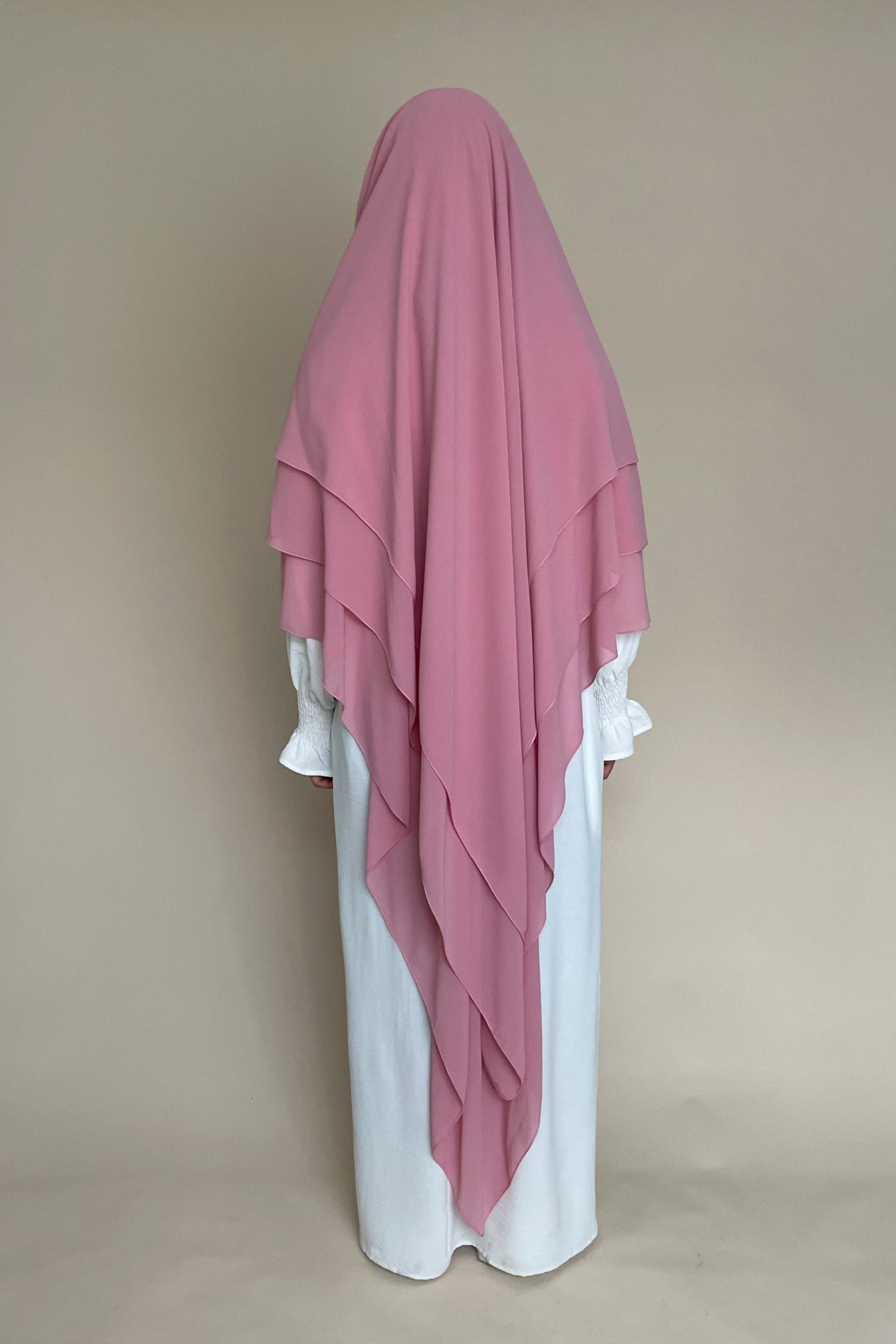 Khimar dreilagig pink