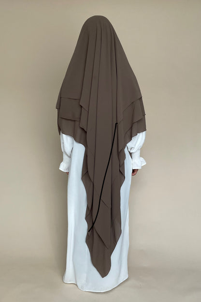 Khimar dreilagig taupe