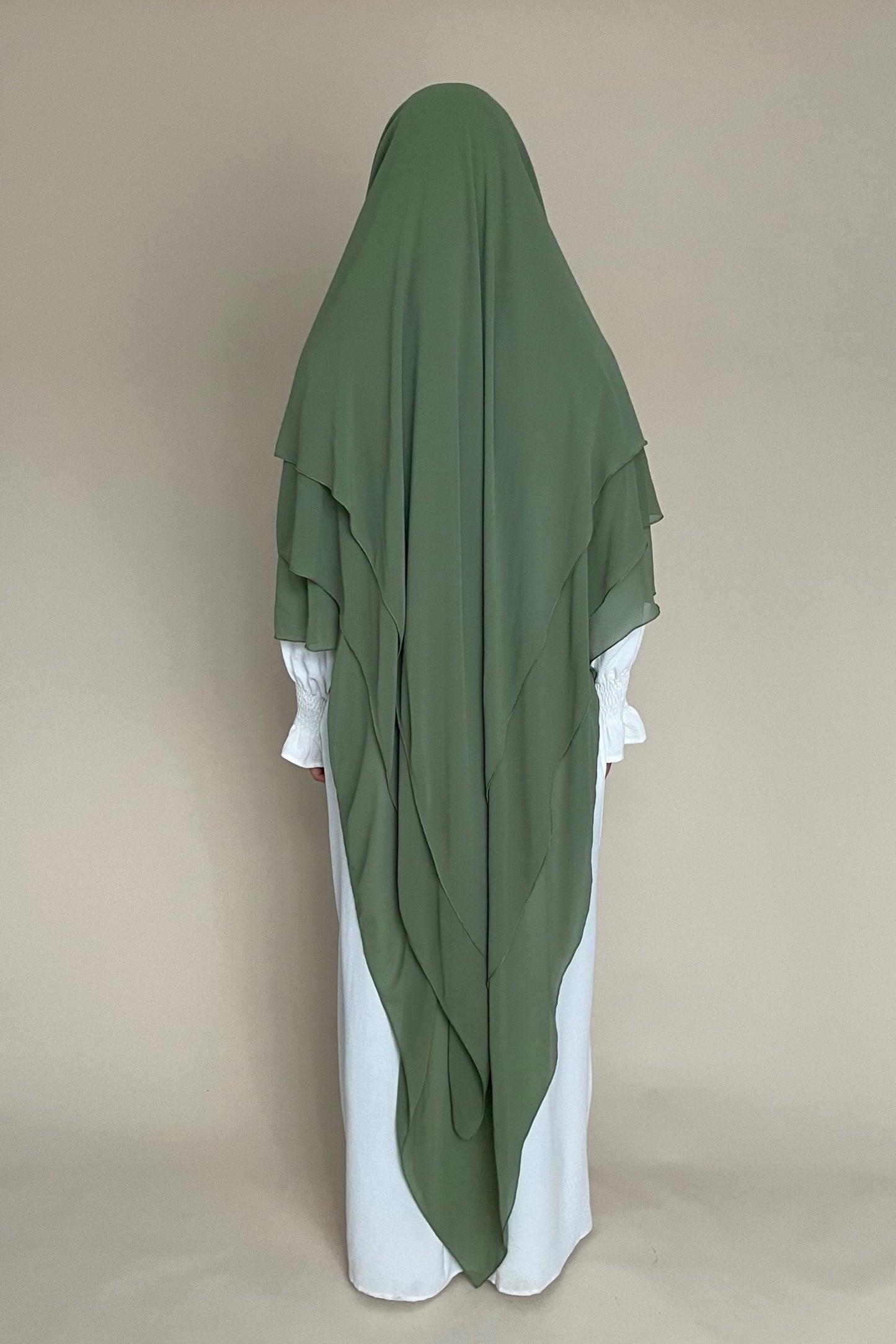 Khimar dreilagig Vintage green